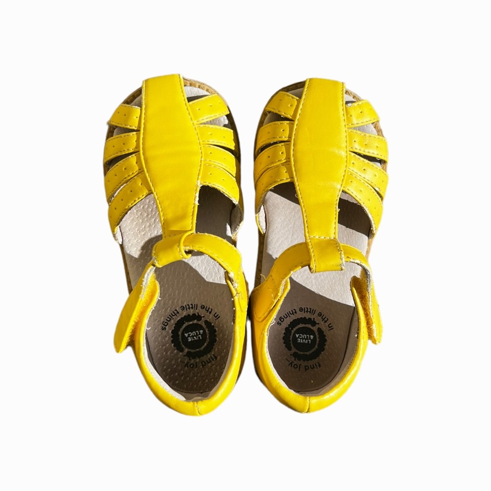Livie & Luca Yellow Leather Sandals Size 11 - Picture 3 of 6